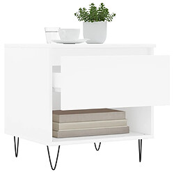 Acheter Maison Chic Table basse,Table Console Table d'appoint, Table pour salon blanc 50x46x50 cm bois d’ingénierie -MN13065