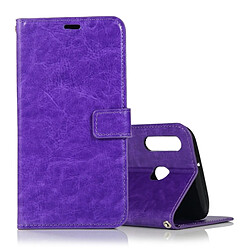 Wewoo Housse Coque Étui en cuir à rabat horizontal avec texture pour Crazy Horse porte-cartes et porte-cartesporte-monnaie et cadre photo Galaxy M20 violet