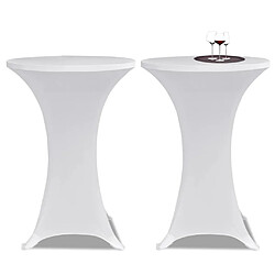 vidaXL Housses élastiques de table Ø 80 cm Blanc 4 pcs