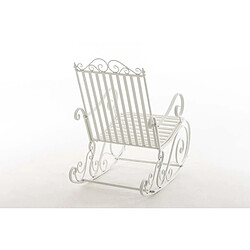 Avis Decoshop26 Chaise fauteuil à bascule rocking chair pour jardin en fer blanc MDJ10105