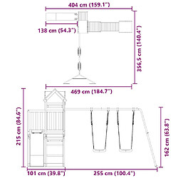 vidaXL Aire de jeux d'extérieur bois de pin imprégné pas cher