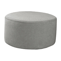 Housses De Pouf Housse De Repose-pieds Ronde Amovible Gris