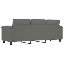 Maison Chic Canapé à 3 places,Canapé droit,Sofa de Salon,Banquette Gris foncé 180 cm Tissu microfibre -GKD522734 pas cher