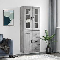 vidaXL Buffet haut Sonoma gris 69,5x34x180 cm Bois d'ingénierie