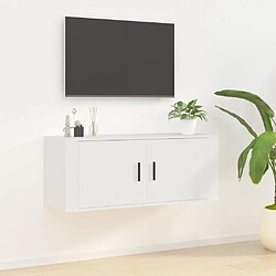 vidaXL Meuble TV mural Blanc 100x34,5x40 cm