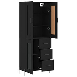 Avis vidaXL Buffet haut Noir 69,5x34x180 cm Bois d'ingénierie