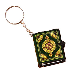 Mini Arche Coran Livre Arabe Porte-clés Décoration Musulmane Clé Pendentif Vert