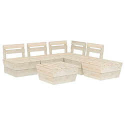 vidaXL Salon de jardin palette 6 pcs Bois d'épicéa imprégné