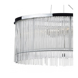 Luminaire Center Suspension Japan verre et chrome poli 3 ampoules