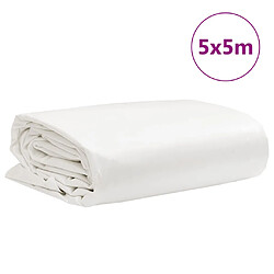 vidaXL Bâche blanc 5x5 m 650 g/m² pas cher