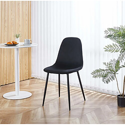 Acheter Hooma Lot de 4 chaises scandinaves confortables en velours et métal - Noir