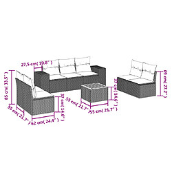 Avis Maison Chic Salon de jardin 8 pcs avec coussins | Ensemble de Table et chaises | Mobilier d'Extérieur noir résine tressée -GKD15871