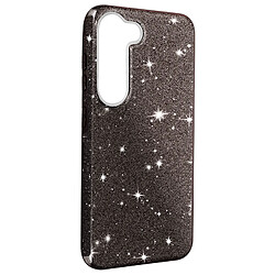 Avizar Coque Paillette pour Samsung Galaxy S23 Hybride Semi-rigide Spark Case noir