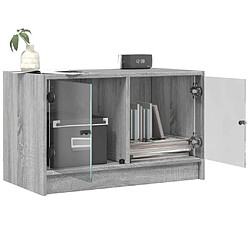 Acheter vidaXL Meuble TV avec portes en verre sonoma gris 68x37x42 cm