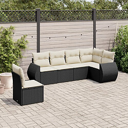 Maison Chic Salon de jardin 6 pcs avec coussins | Ensemble de Table et chaises | Mobilier d'Extérieur noir résine tressée -GKD40527