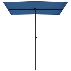 Avis vidaXL Parasol de jardin avec mât en aluminium 180x110 cm Bleu azuré