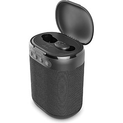 Ledwood Enceinte Bluetooth Nomade 2 en 1 5W avec Ecouteurs Intra-Auriculaires Intégrés Noir