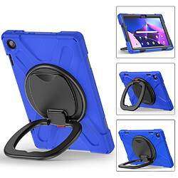 Coque en silicone anti-chute avec poignée et béquille rotative pour votre Lenovo Tab M10 (Gen 3) TB-328FU/TB-328XU - bleu