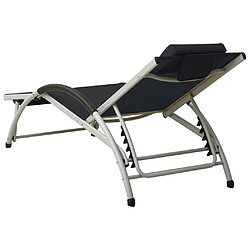 Acheter Maison Chic Chaise longue avec oreiller | Bain de soleil Relax | Transat textilène noir -GKD28205