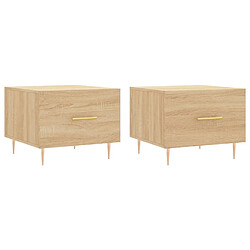 Maison Chic Lot de 2 Tables basses,Table Console pour salon chêne sonoma 50x50x40 cm bois d'ingénierie -MN42578