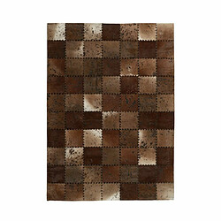 Paris Prix Tapis Patchwork en Cuir Fait Main Voila Marron 160 x 230 cm