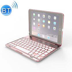 Wewoo F8SM pour iPad mini 3/2/1 version ordinateur portable coloré rétro-éclairé en alliage d'aluminium Bluetooth clavier housse de protection or rose