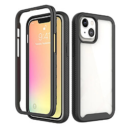 Coque en TPU + acrylique, antichoc noir/cadre noir pour votre Apple iPhone 13 6.1 pouces