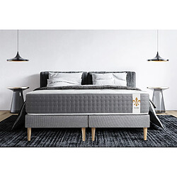 LITIER DELUXE Ensemble Le Vingt-Six 200 x 200 cm double sommiers Gris