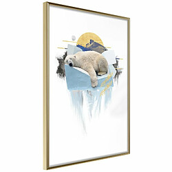 Paris Prix Affiche Murale Encadrée King of the Arctic 20 x 30 cm Or