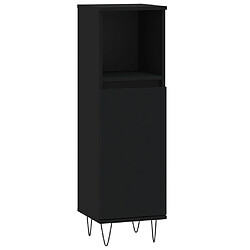 Maison Chic Armoire de salle de bain,Meuble de rangement,Meuble haut noir 30x30x100 cm bois d'ingénierie -GKD888622