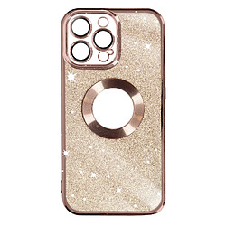 Avizar Coque pour iPhone 14 Pro Max Paillette Amovible Série Protecam Spark Rose Gold