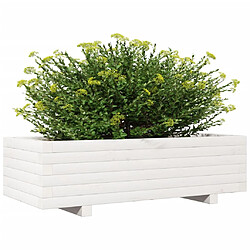 Avis vidaXL Jardinière blanc 90x40x26,5 cm bois de pin massif