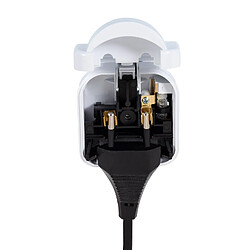 Ledkia Adaptateur Prise Type E Tête Large avec Câble Droit à Prise Type G (UK) Blanc pas cher