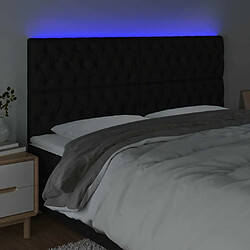 Avis Maison Chic Tête de lit scandinave à LED,meuble de chambre Noir 180x7x118/128 cm Tissu -MN65631