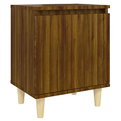 Maison Chic Table de chevet,Table de nuit,Table d'appoint pour salon avec pieds en bois Chêne marron 40x30x50 cm -MN61405