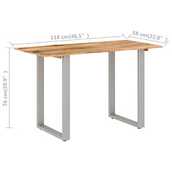 vidaXL Table de salle à manger 118x58x76 cm Bois d'acacia solide pas cher