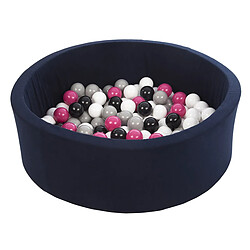 Velinda Piscine à balles Aire de jeu + 150 balles bleu marine noir, blanc, rose,gris