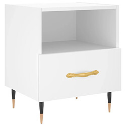 Maison Chic Table de chevet,Table de nuit,Table d'appoint pour salon blanc 40x35x47,5 cm bois d’ingénierie -MN46194