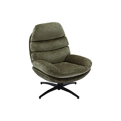 Avis Vente-Unique Fauteuil pivotant en tissu vert LIZUTA