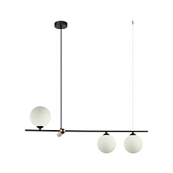 Luminaire Center Suspension Barletta Verre,Acier Noir, Bronze Antique