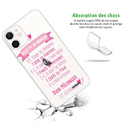 Avis Coque iPhone 12 mini souple transparente Recette du Bonheur Motif Ecriture Tendance Evetane