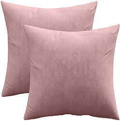 ICONIK INTERIOR Lot de 2 coussins en velours - housse et garnissage - Mesmal Rose Or