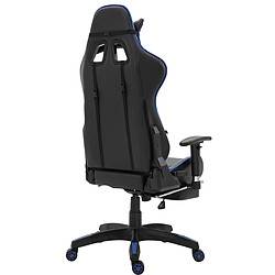 Acheter Decoshop26 Fauteuil de bureau chaise gamer sur roulettes avec repose-pieds accoudoirs en PVC noir / bleu 10_0002766