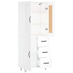 Avis vidaXL Buffet haut Blanc 69,5x34x180 cm Bois d'ingénierie