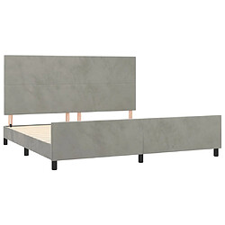 Acheter Maison Chic Lit adulte - Cadre Structure de lit avec tête de lit Contemporain Gris clair 200x200 cm Velours -MN31391