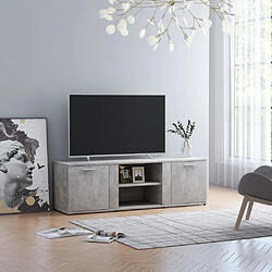 vidaXL Meuble TV Gris béton 120x34x37 cm Bois d’ingénierie