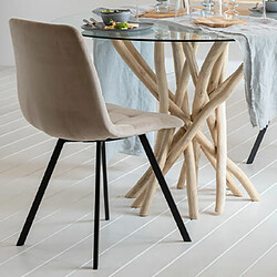 Mes Chaise repas 55x47x82 cm en tissu beige - MONTY