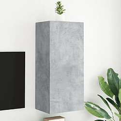 vidaXL Meuble TV mural gris béton 40,5x30x90 cm bois d'ingénierie