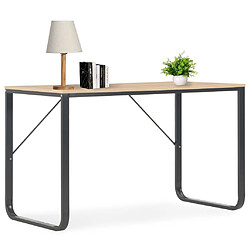 vidaXL Bureau d'ordinateur Noir et chêne 120x60x73 cm