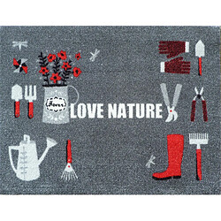 Tapis anti-poussière Love nature en polyamide, multicolore - Dim : 50 x 75 cm- PEGANE -